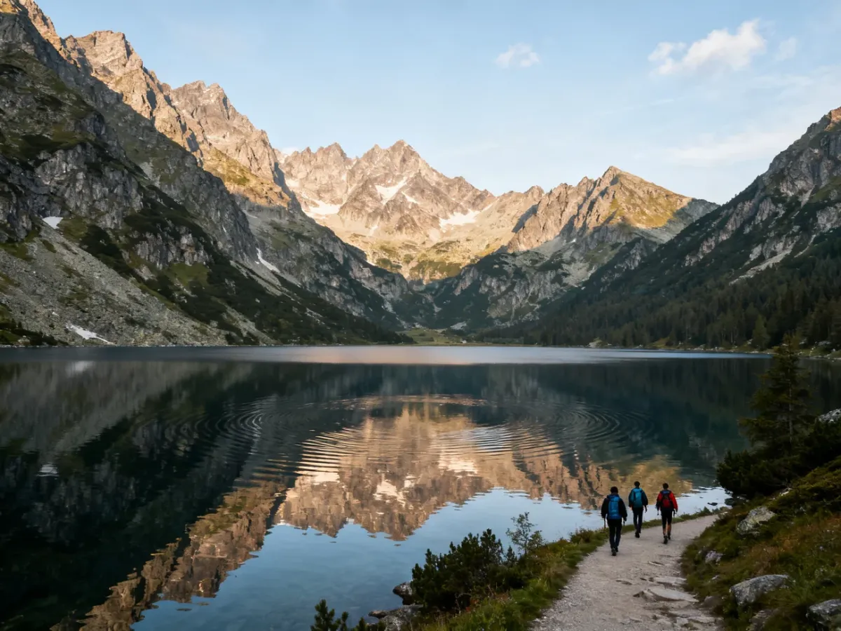 Morskie Oko otoczone szczytami Tatr
